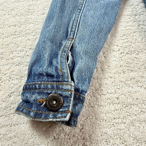 Highway Jeans Denim Jacket Destroyed Button Up Medium Blue - Juniors US L - Picture 7 of 11